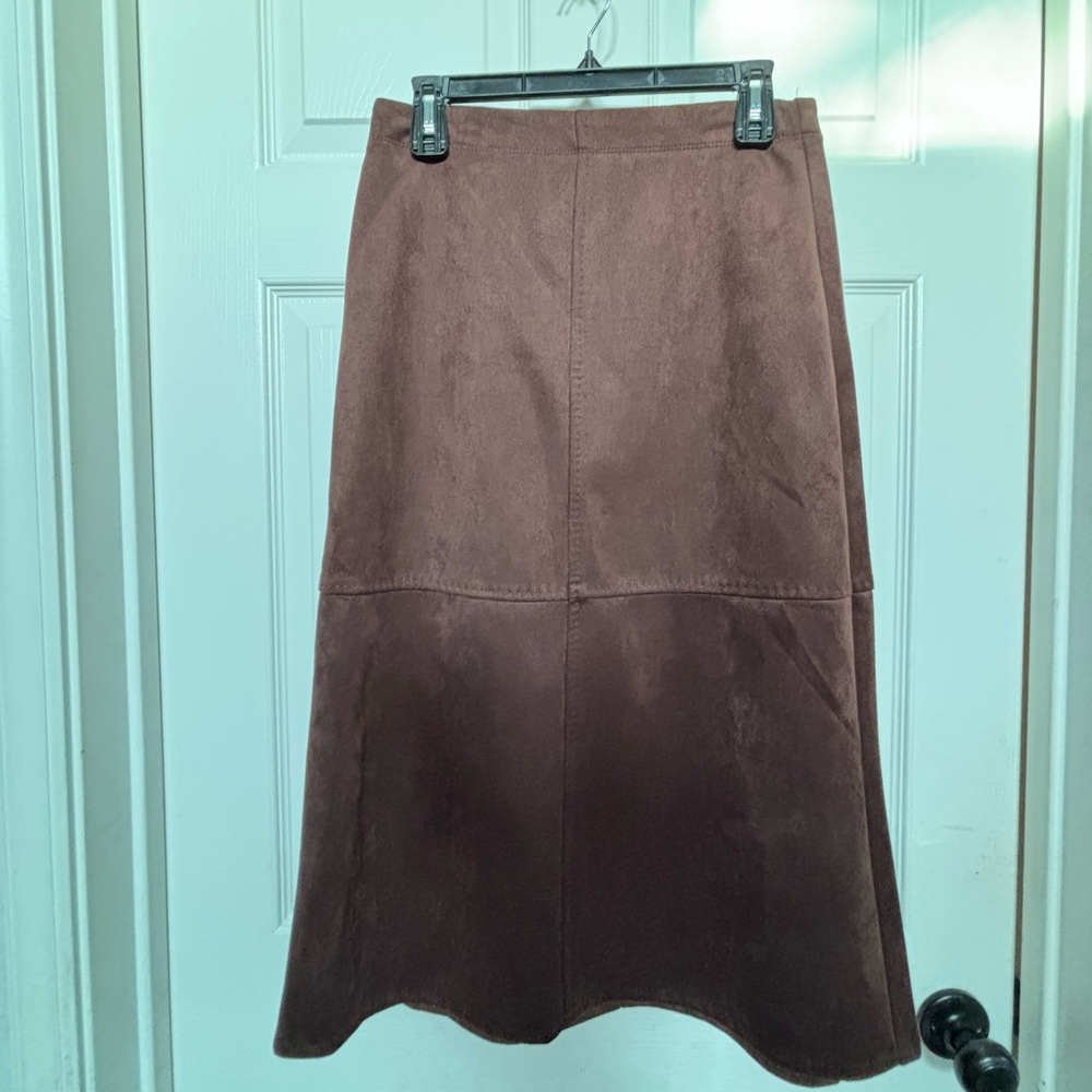 Chocolate brown stretchy a-line skirt